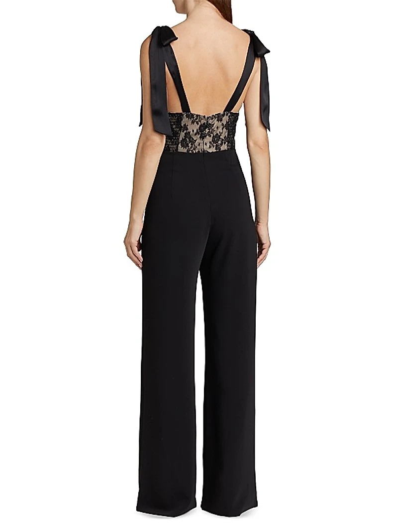 Audrielle Lace Bow Jumpsuit
