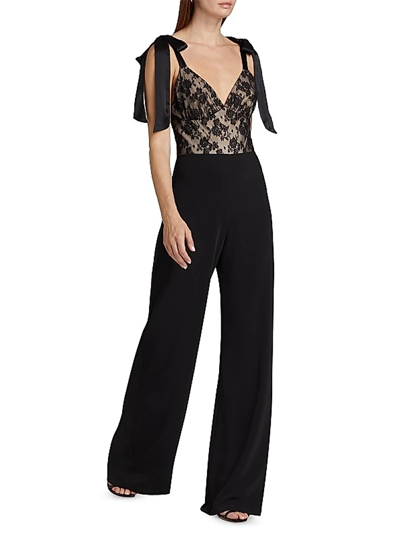 Audrielle Lace Bow Jumpsuit