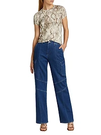 Brooklyn Utility Wide-Leg Jeans