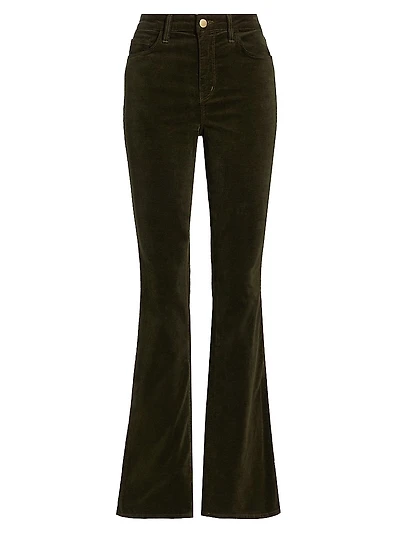 Stevie High-Rise Velvet Straight-Leg Jeans