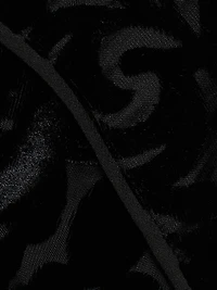 Burnout Velvet Flounce Midi-Dress