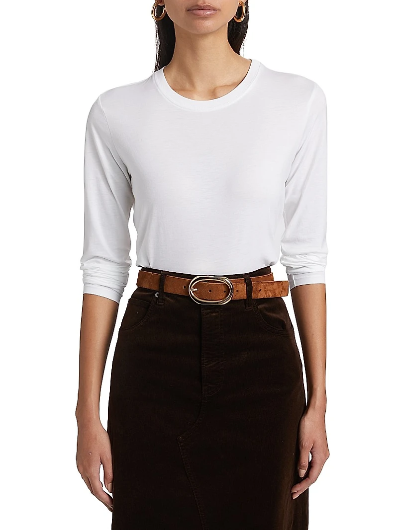 Cotton-Jersey Long-Sleeve Top