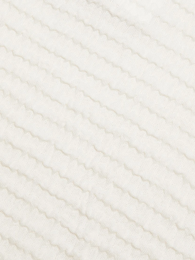 Smocked Silk-Cotton Crewneck Tank