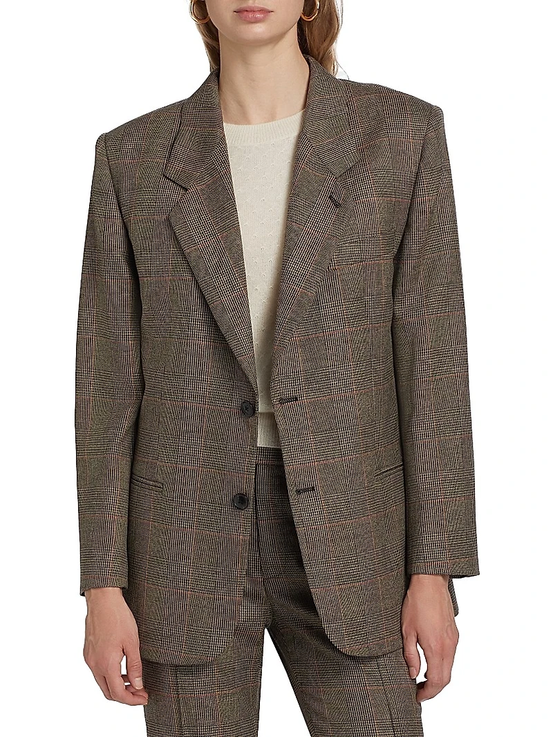 Grandfather Glen-Check Single-Breasted Blazer