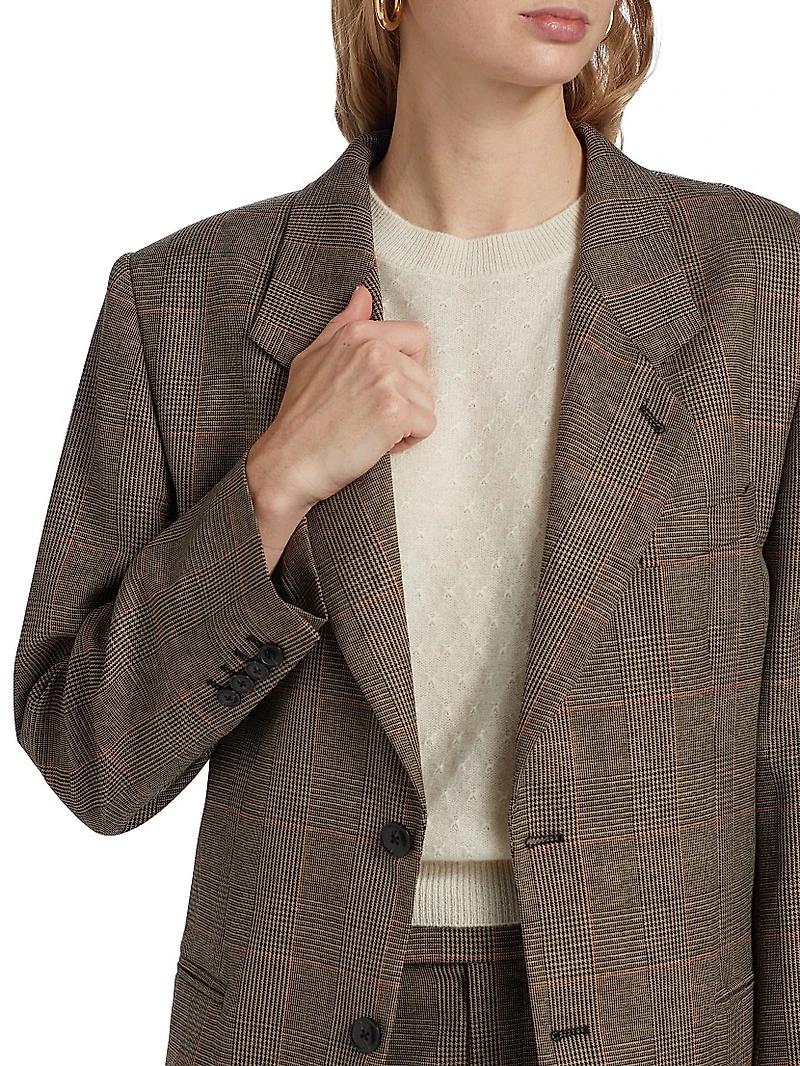 Grandfather Glen-Check Single-Breasted Blazer