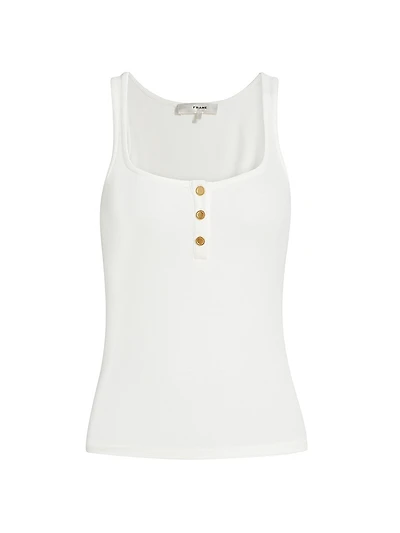 Ribbed Button-Up Tank Top
