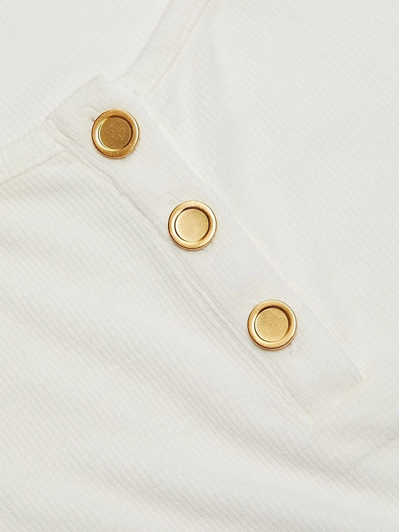 Ribbed Button-Up Tank Top