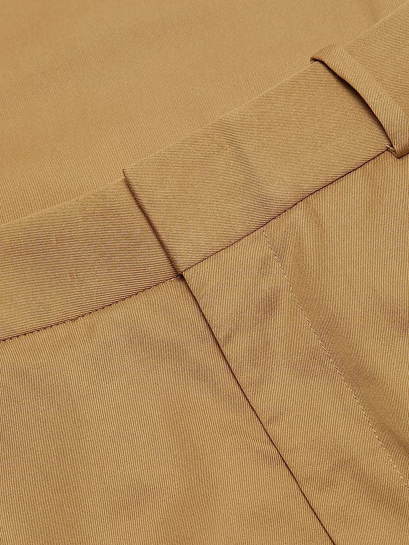 Pleated Stretch-Cotton Wide-Leg Pants