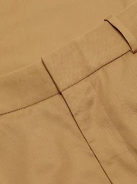 Pleated Stretch-Cotton Wide-Leg Pants