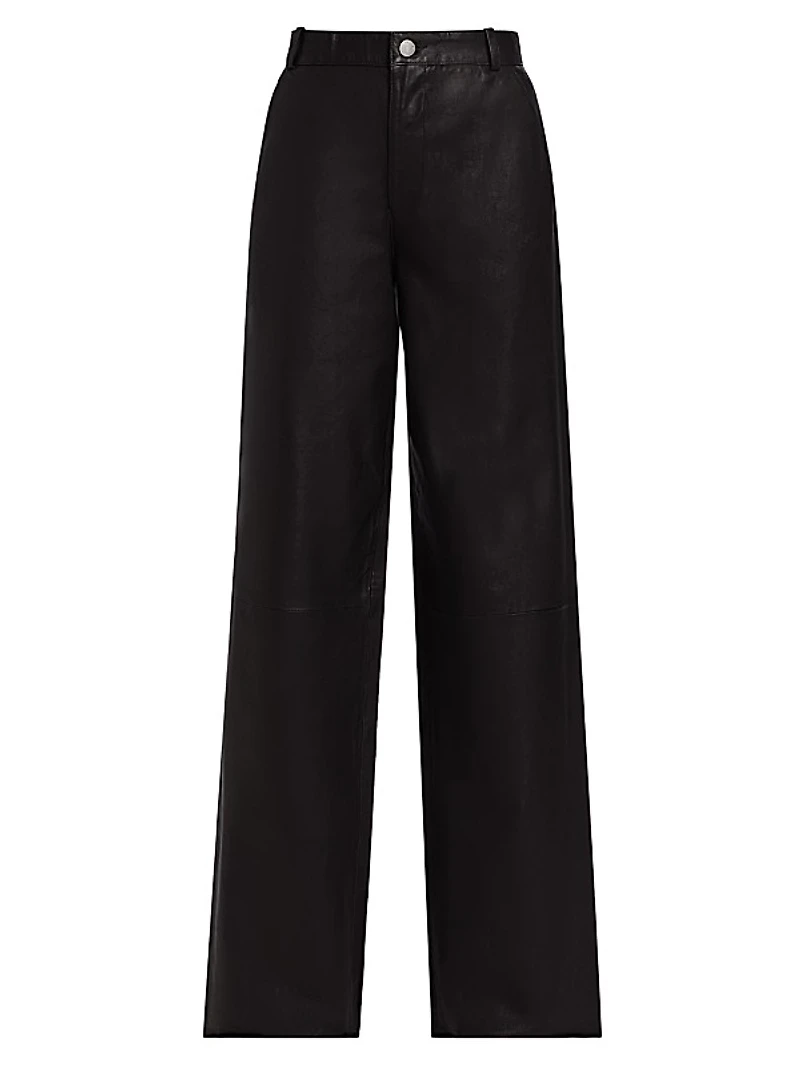 Leather Wide-Leg Pants