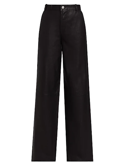 Leather Wide-Leg Pants