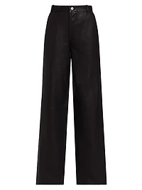 Leather Wide-Leg Pants
