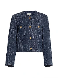 Denim Bouclé Tailored Jacket
