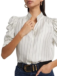 Gillian Striped Silk Blouse
