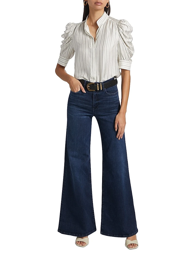 Gillian Striped Silk Blouse