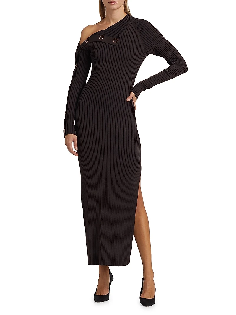 Adina Snap-Sleeve Maxi Dress