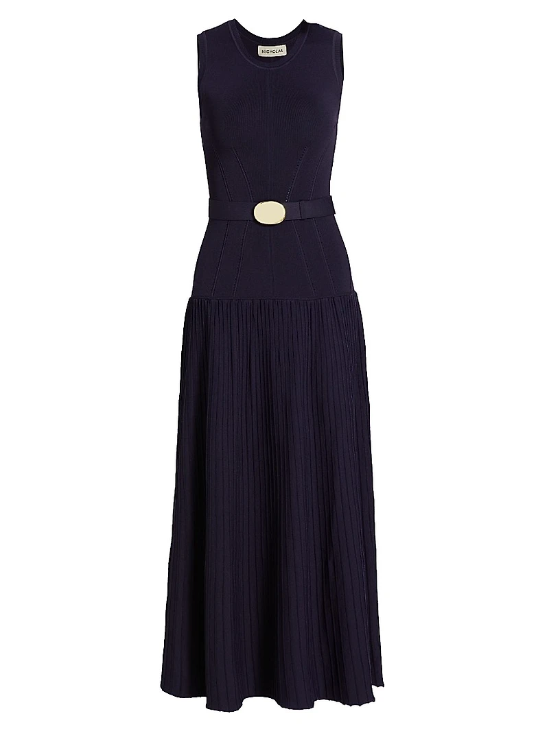 Madison Belted Knit Maxi Dress