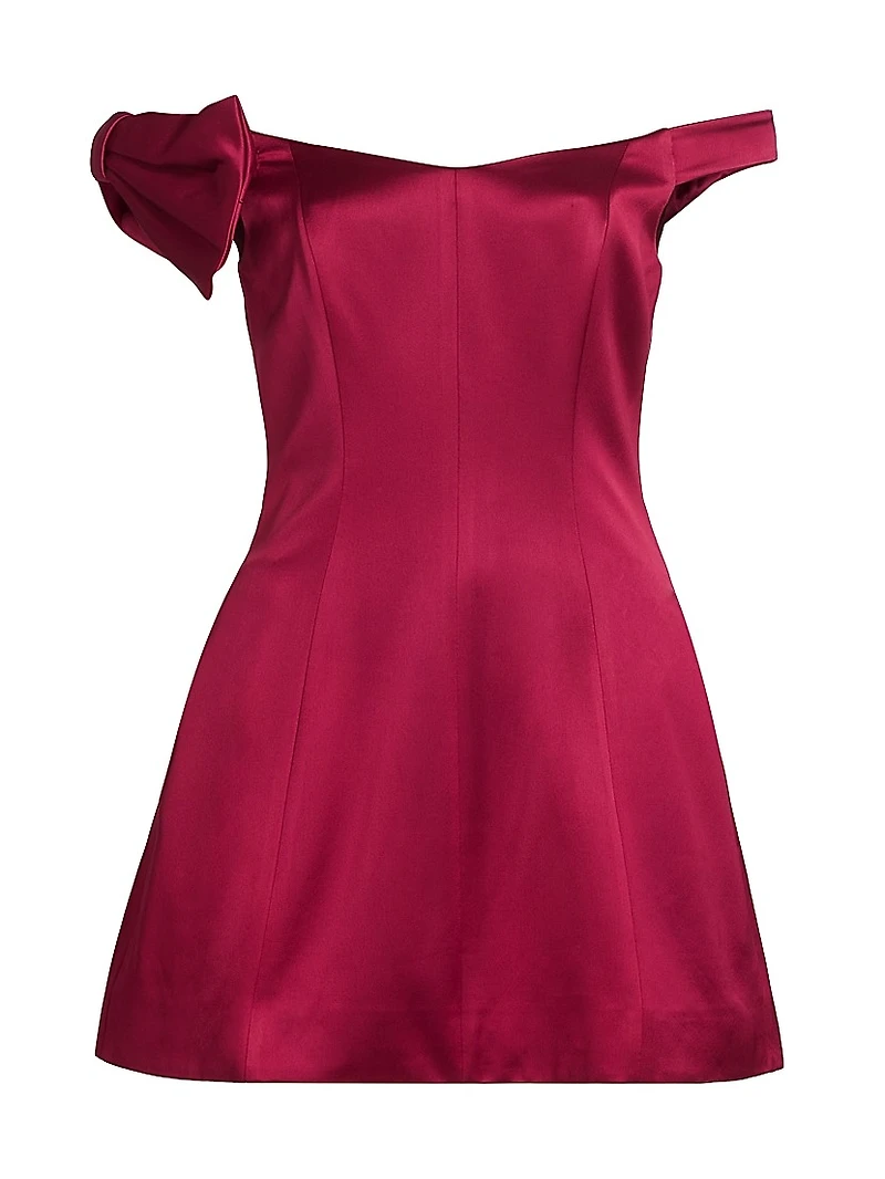 Lily Satin Off-The-Shoulder Minidress