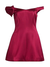 Lily Satin Off-The-Shoulder Minidress