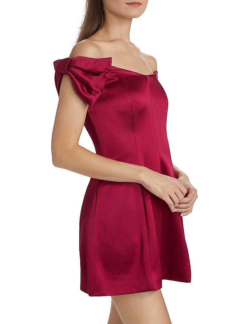 Lily Satin Off-The-Shoulder Minidress
