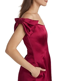 Lily Satin Off-The-Shoulder Minidress
