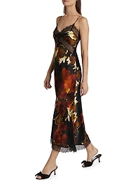 Juliette Lace-Trimmed Floral Midi-Dress