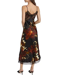 Juliette Lace-Trimmed Floral Midi-Dress