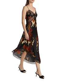 Juliette Lace-Trimmed Floral Midi-Dress