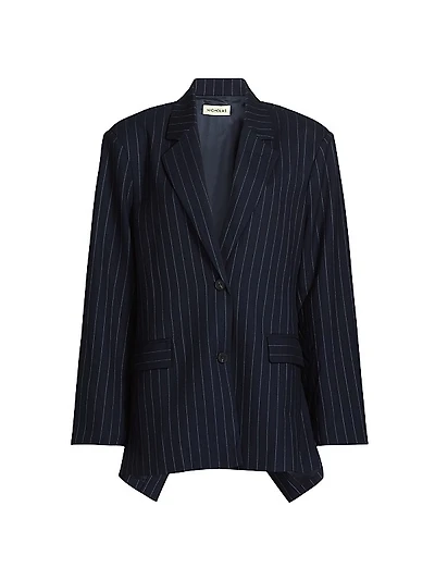 Nadia Pinstriped Open Back Blazer