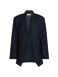 Nadia Pinstriped Open Back Blazer