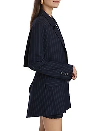 Nadia Pinstriped Open Back Blazer