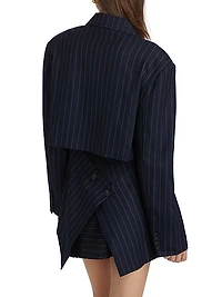 Nadia Pinstriped Open Back Blazer
