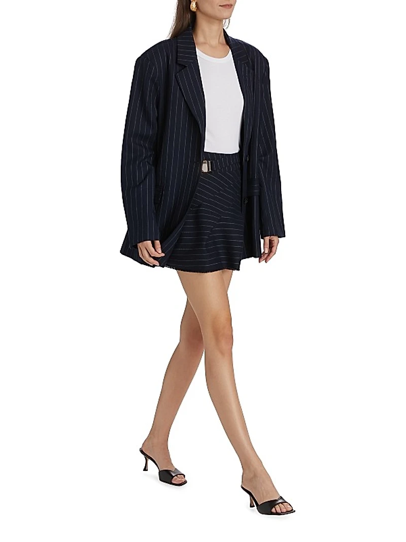 Nadia Pinstriped Open Back Blazer