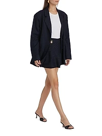 Nadia Pinstriped Open Back Blazer