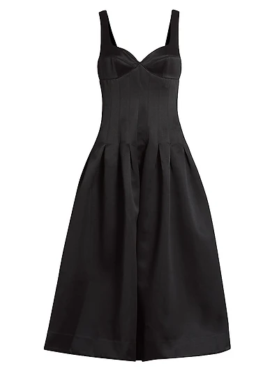 Cory Corset-Waist Midi-Dress