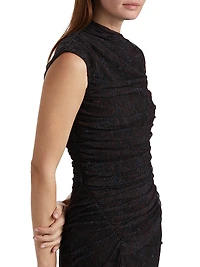 Viona Ruched Mesh Maxi Dress