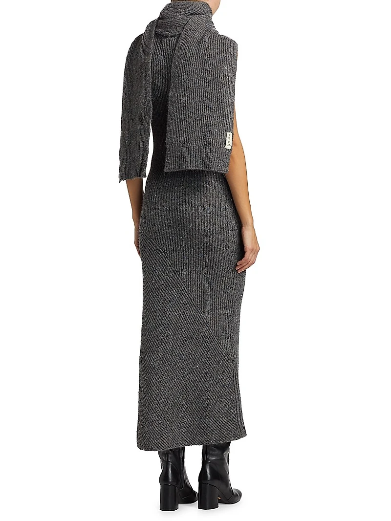 Kiandra Ribbed Scarf Maxi Dress