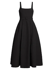 Sorelle Belted Fit & Flare Maxi Dress