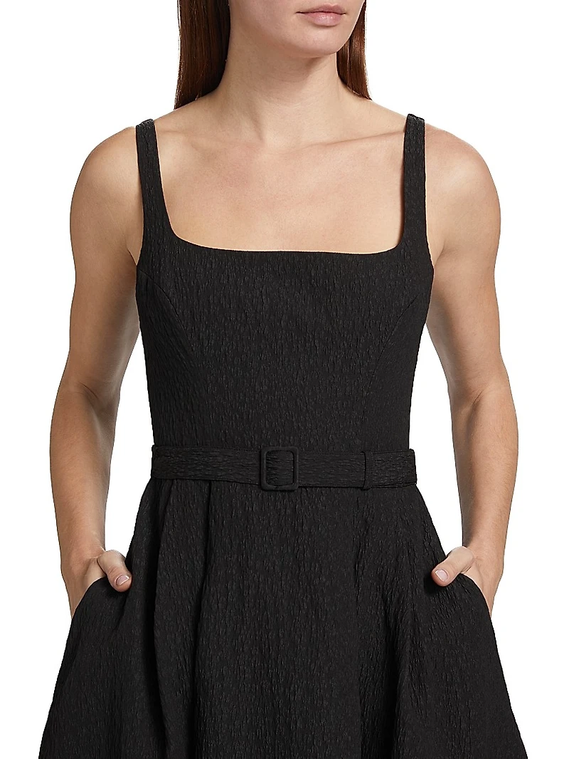 Sorelle Belted Fit & Flare Maxi Dress