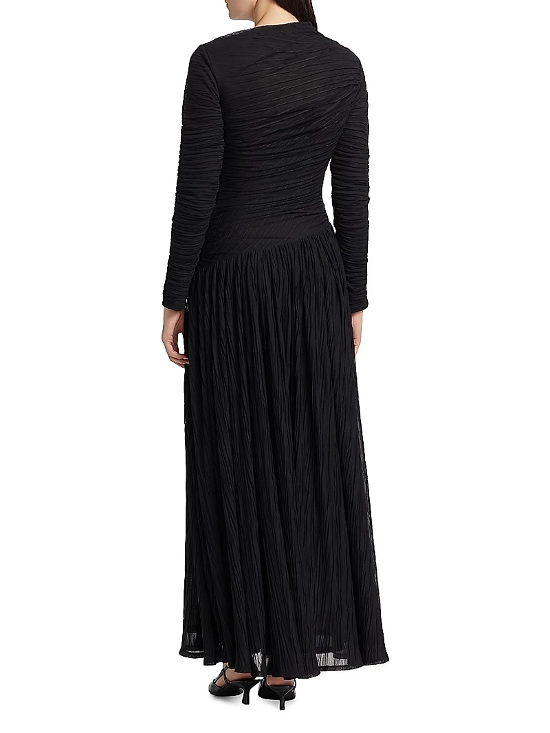 Demie Long-Sleeve Twisted Maxi Dress