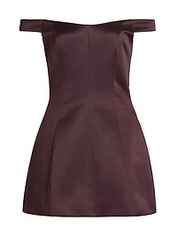 Lima Satin Off-The-Shoulder Minidress