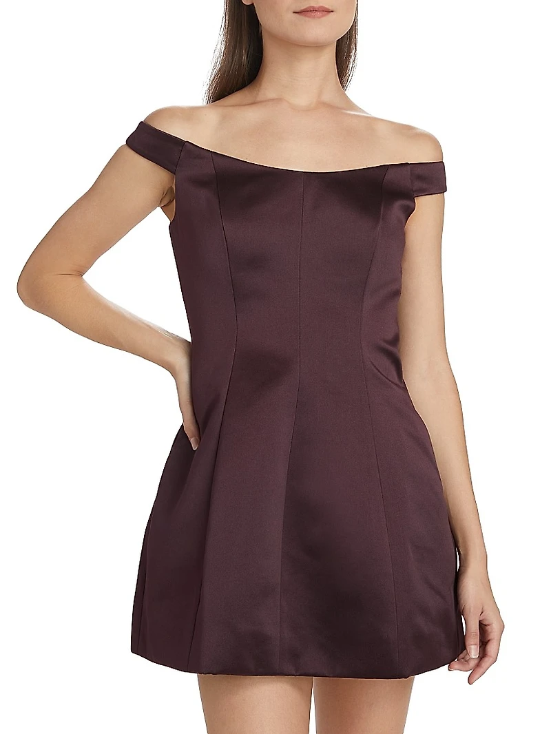 Lima Satin Off-The-Shoulder Minidress