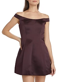 Lima Satin Off-The-Shoulder Minidress