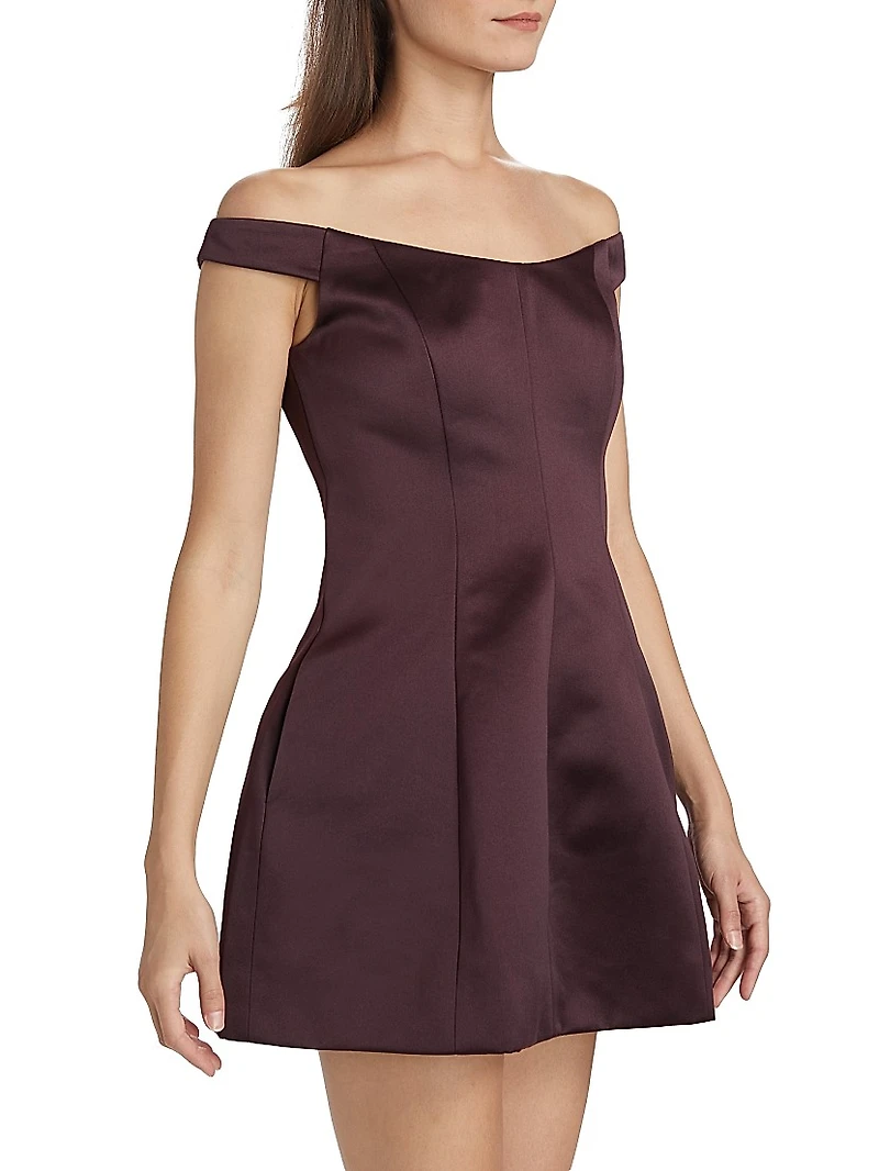 Lima Satin Off-The-Shoulder Minidress