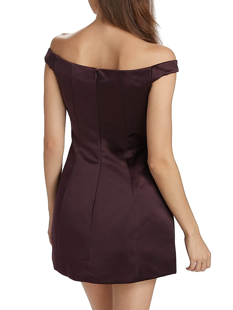 Lima Satin Off-The-Shoulder Minidress