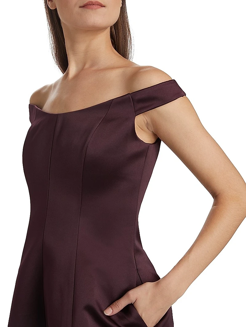 Lima Satin Off-The-Shoulder Minidress