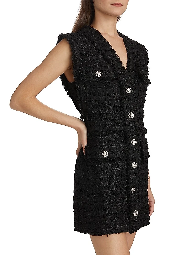 Sylvia Fringed Tweed Minidress