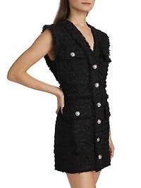 Sylvia Fringed Tweed Minidress
