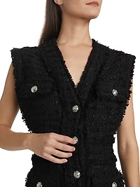 Sylvia Fringed Tweed Minidress