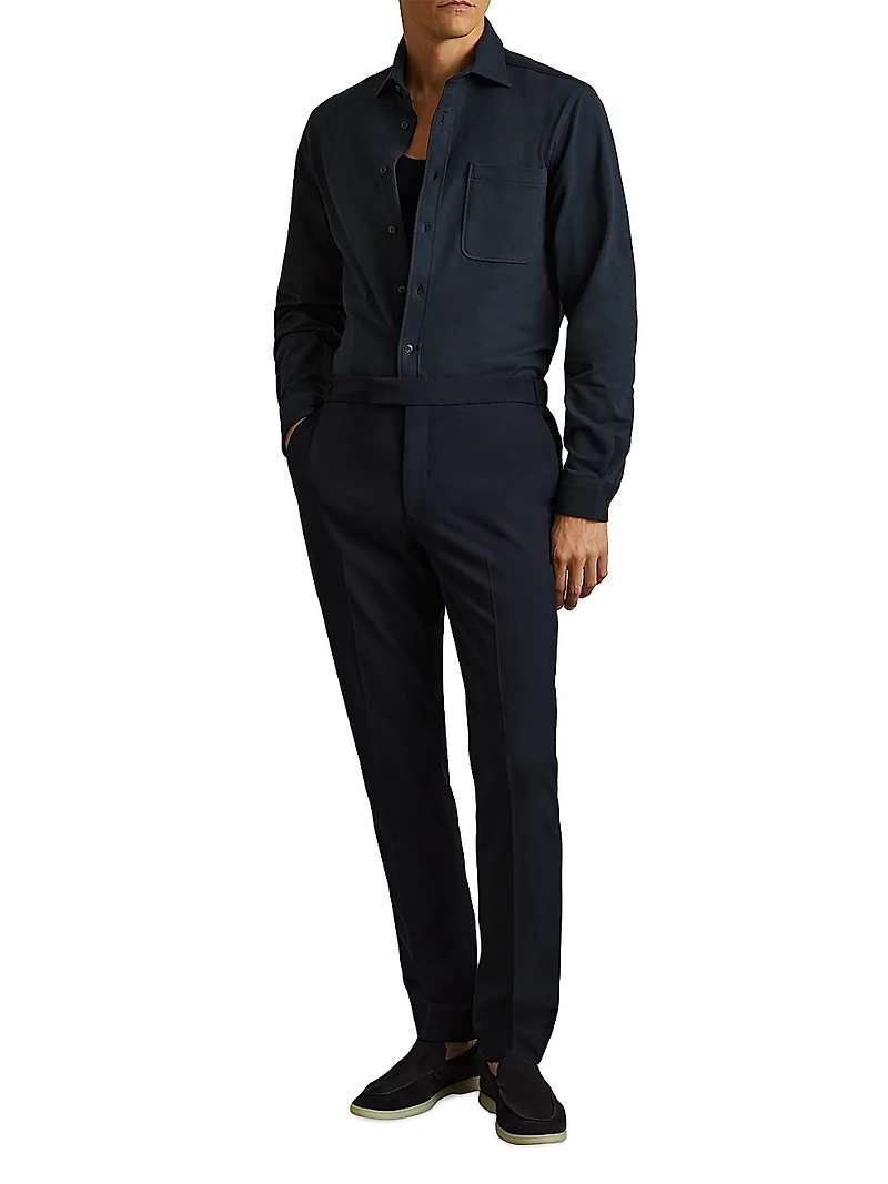 Kappo Stretch Cotton Long-Sleeve Shirt